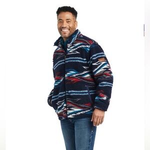 ARIAT MEN'S FLEECE CHIMAYO JACKET NEW MEXICO, NAVY